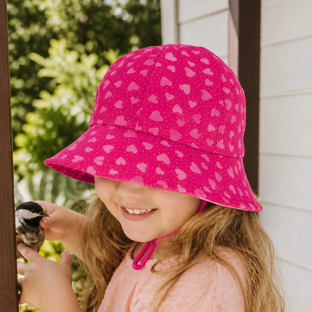 Toddler Bucket Hat Hearts Pattern M Sun Protection UPF50+ Soft Flexible Brim