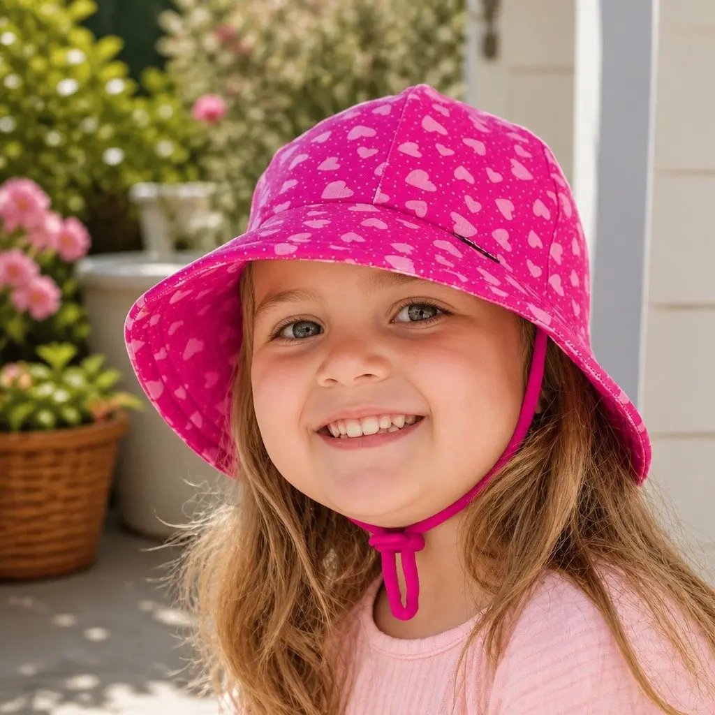 Toddler Bucket Hat Blue UPF50+ Soft Flexible Brim Sun Protection