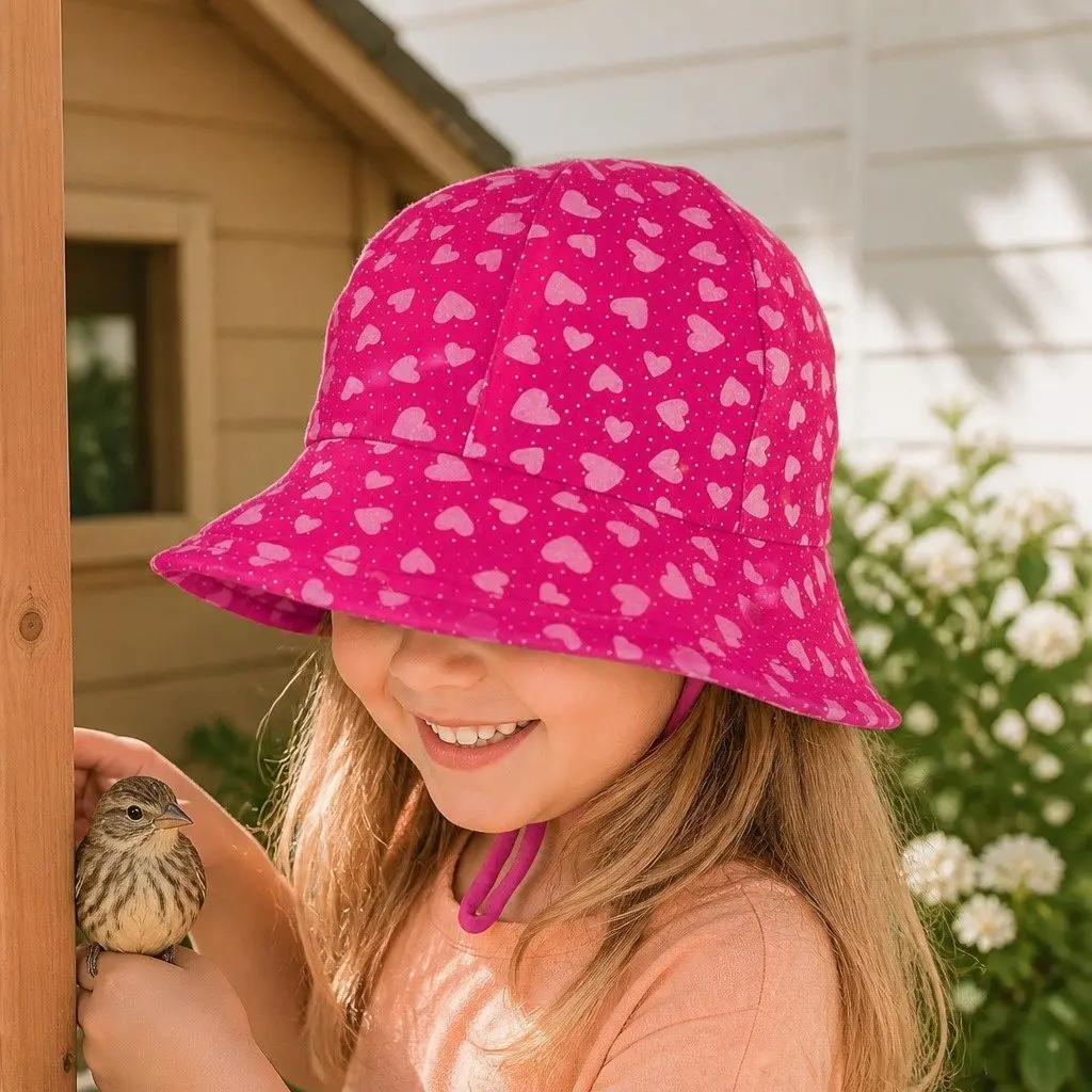 Toddler Bucket Hat Blue UPF50+ Soft Flexible Brim Sun Protection