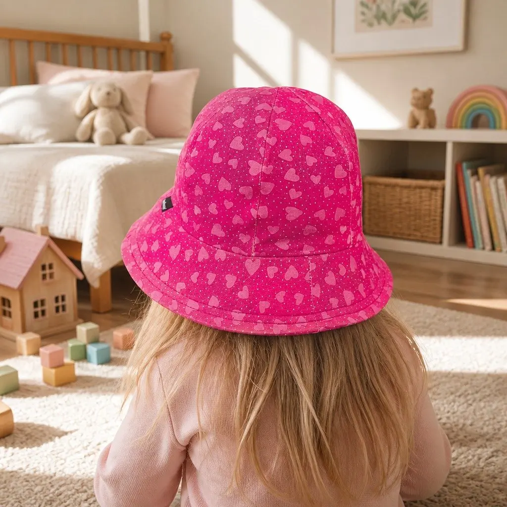Toddler Bucket Hat Blue UPF50+ Soft Flexible Brim Sun Protection