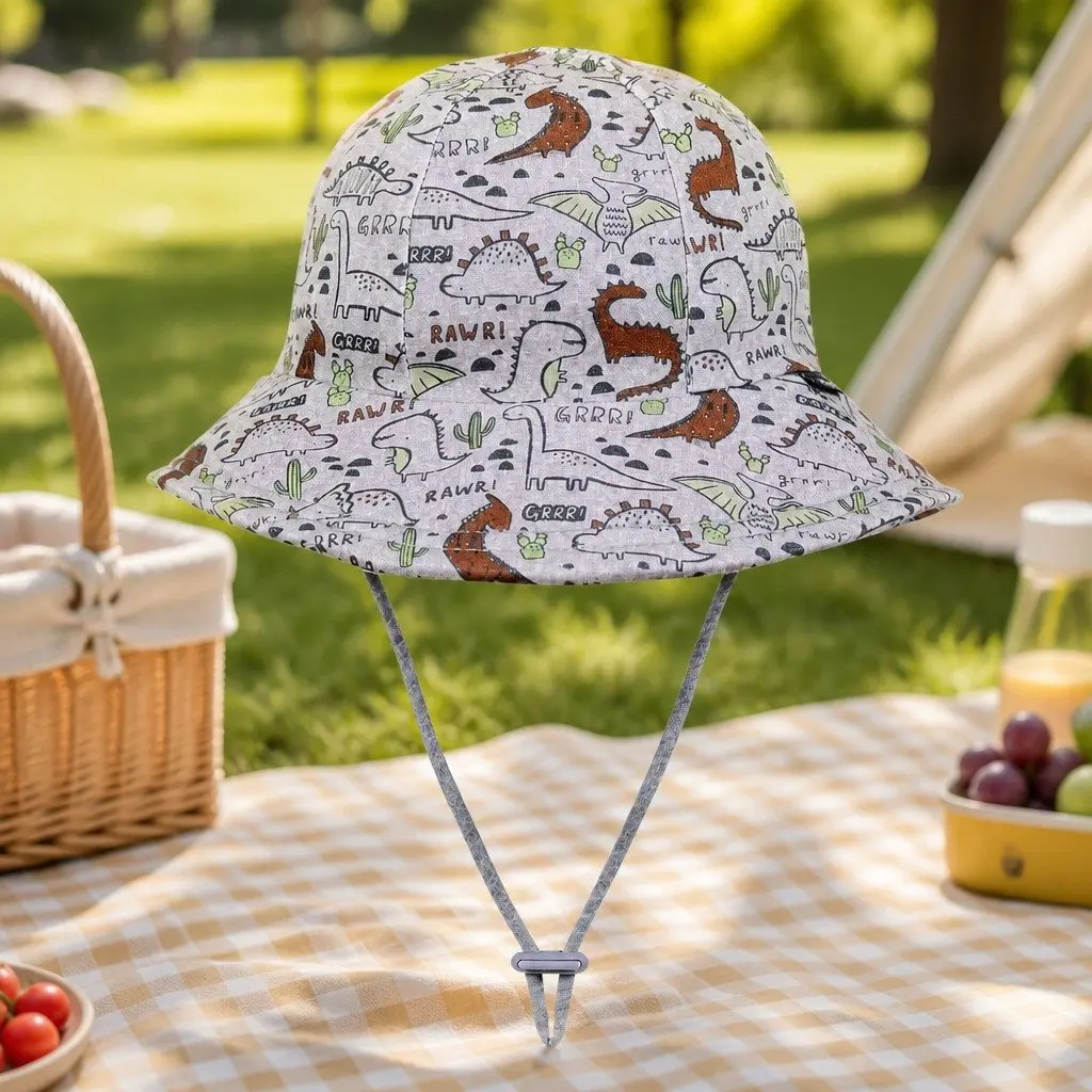 Toddler Bucket Hat Jurassic Print XS Soft Flexible Brim UPF50+ Protection