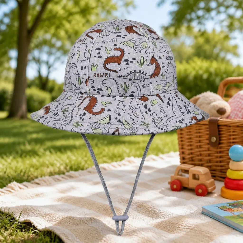 Toddler Bucket Hat Jurassic Print XS Soft Flexible Brim UPF50+ Protection