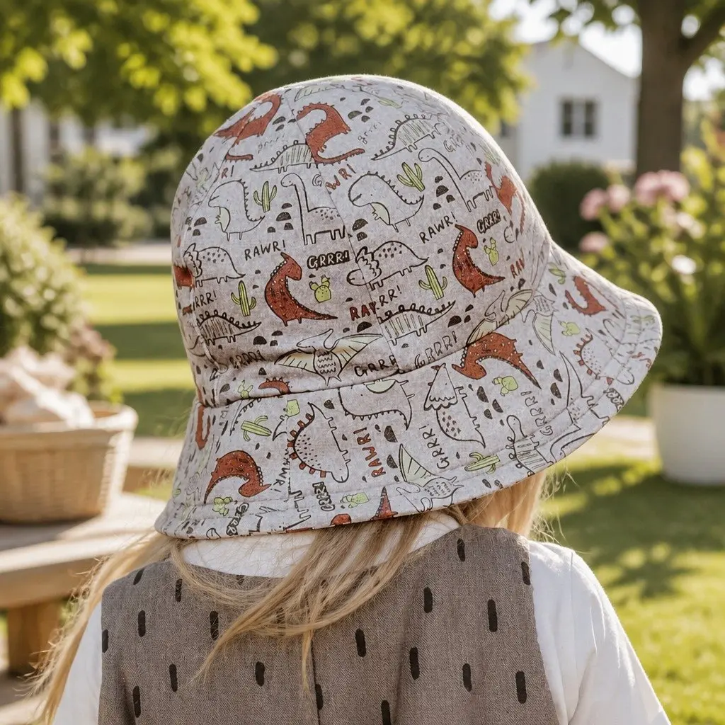Toddler Bucket Hat Jurassic Print XS Soft Flexible Brim UPF50+ Protection