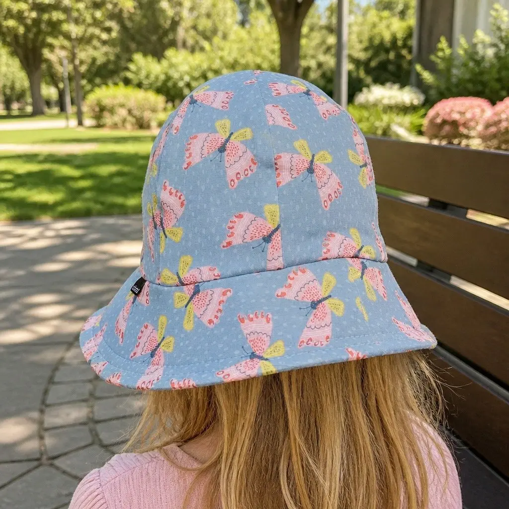 Toddler Bucket Hat Butterfly XS Sun Protection Soft Flexible Brim
