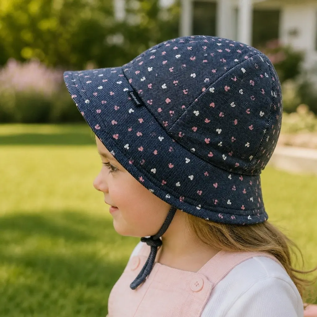 Toddler Bucket Hat Denim XS UPF50+ Sun Protection Soft Flexible Brim