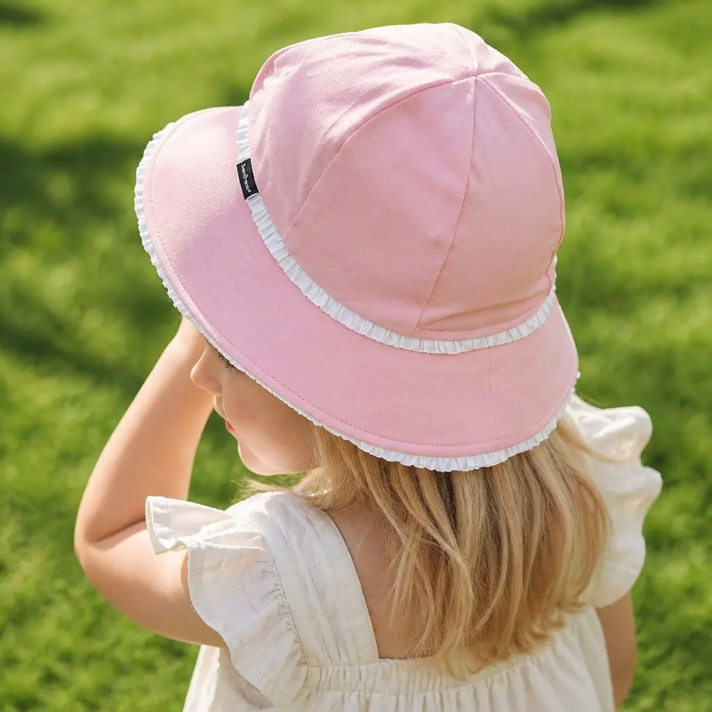Toddler Bucket Hat Blush S Soft Flexible Brim UPF50+ Sun Protection
