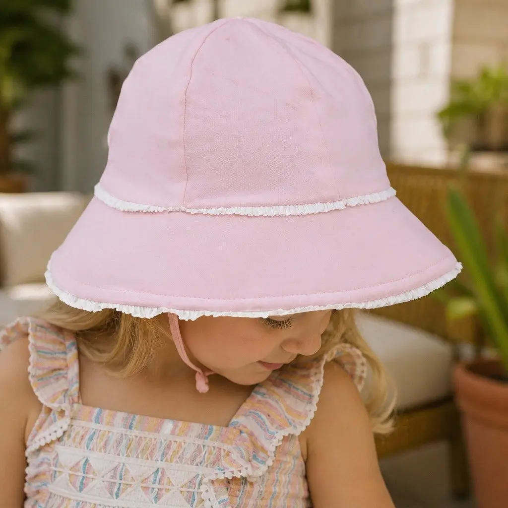 Toddler Bucket Hat Blush S Soft Flexible Brim UPF50+ Sun Protection