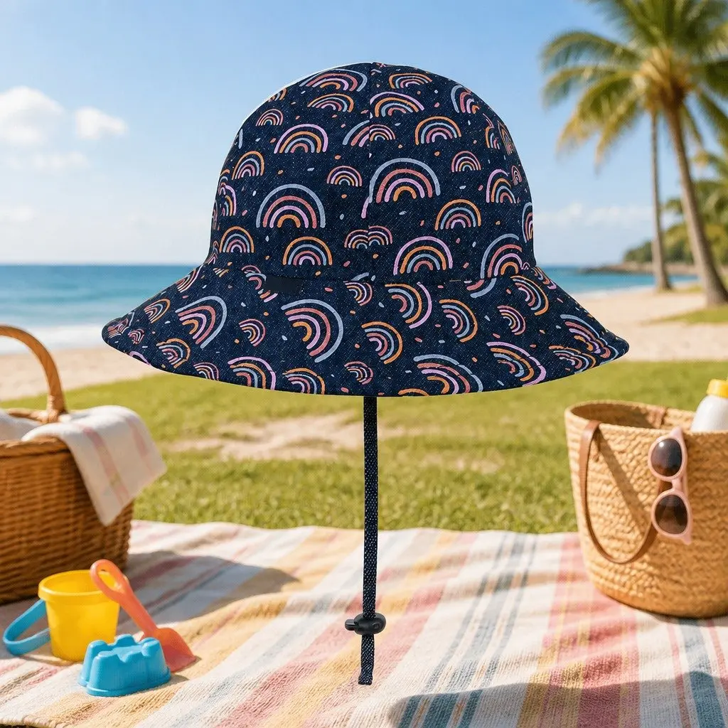 Toddler Bucket Hat Rainbow S Soft Flexible Brim Sun Protection UPF50+