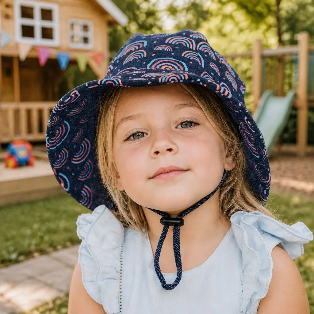 Toddler Bucket Hat Rainbow S Soft Flexible Brim Sun Protection UPF50+