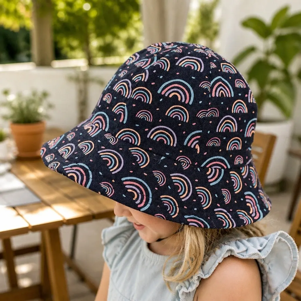 Toddler Bucket Hat Rainbow S Soft Flexible Brim Sun Protection UPF50+