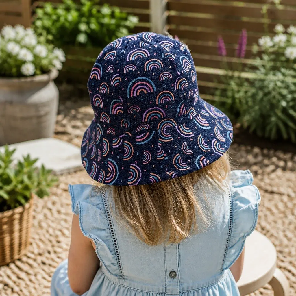 Toddler Bucket Hat Rainbow S Soft Flexible Brim Sun Protection UPF50+
