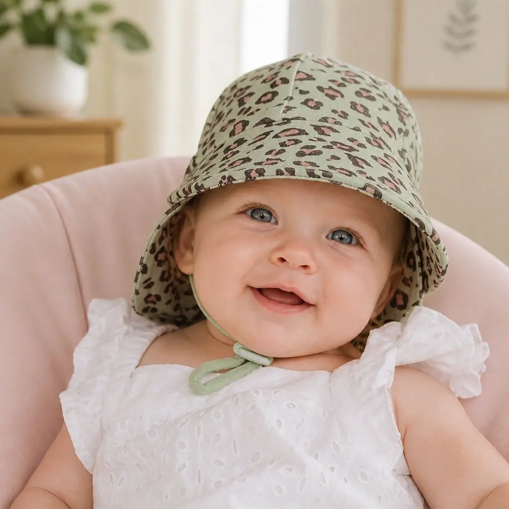 Baby Sun Hat Soft Stretch Cotton UPF50+ Protection Legionnaire Style for Prams and Carriers