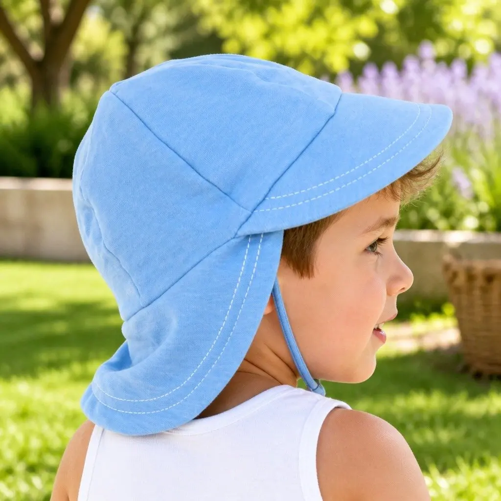 Legionnaire Baby Sun Hat Chambray L Soft Cotton Jersey UPF50+