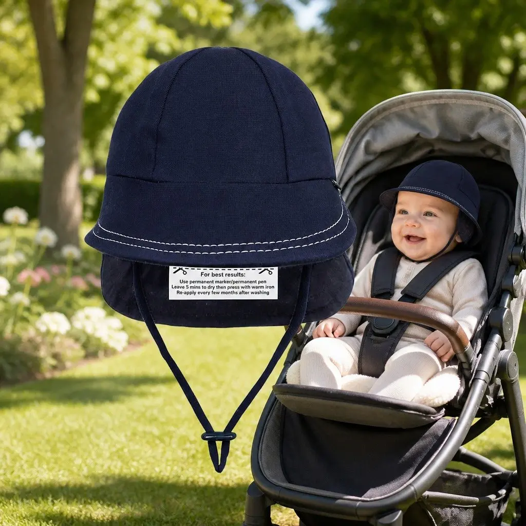 Legionnaire Baby Sun Hat UPF50+ Soft Cotton Jersey Newborn Toddler Pram Carrier