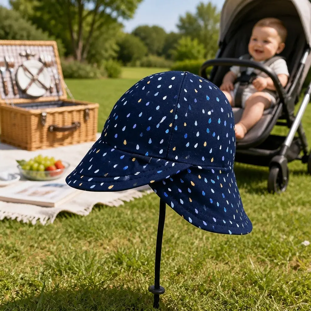 Legionnaire Hat Blue Orange S Baby Sun Protection Soft Cotton Jersey UPF50+