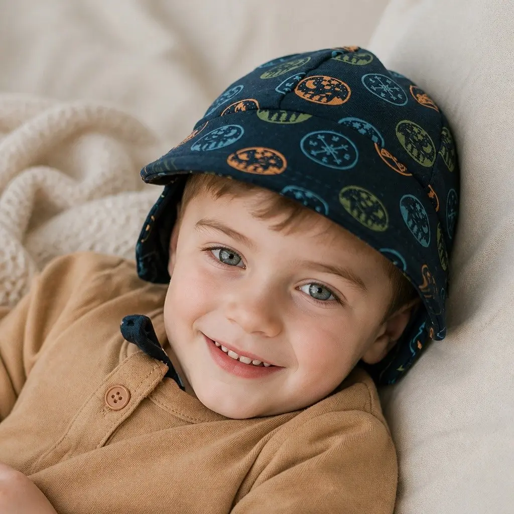 Legionnaire Baby Sun Hat Soft Cotton UPF50+ Pram Carrier Hat Toddler Newborn