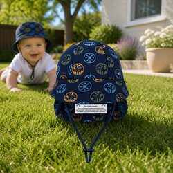 Legionnaire Baby Sun Hat UPF50+ Soft Stretch Cotton Pram Carrier Toddler