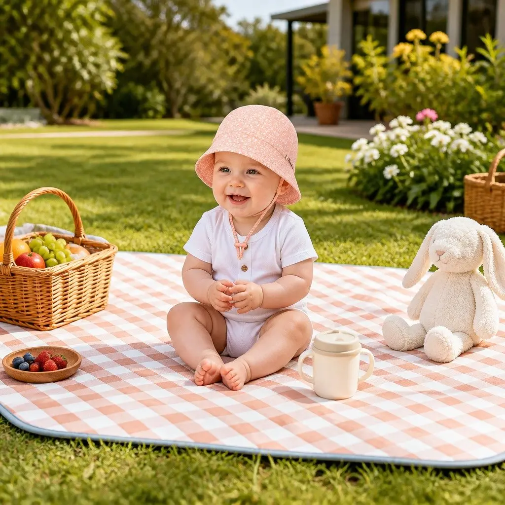 Legionnaire Baby Sun Hat XL Petunia Cotton Jersey UPF50+ Pram Carrier