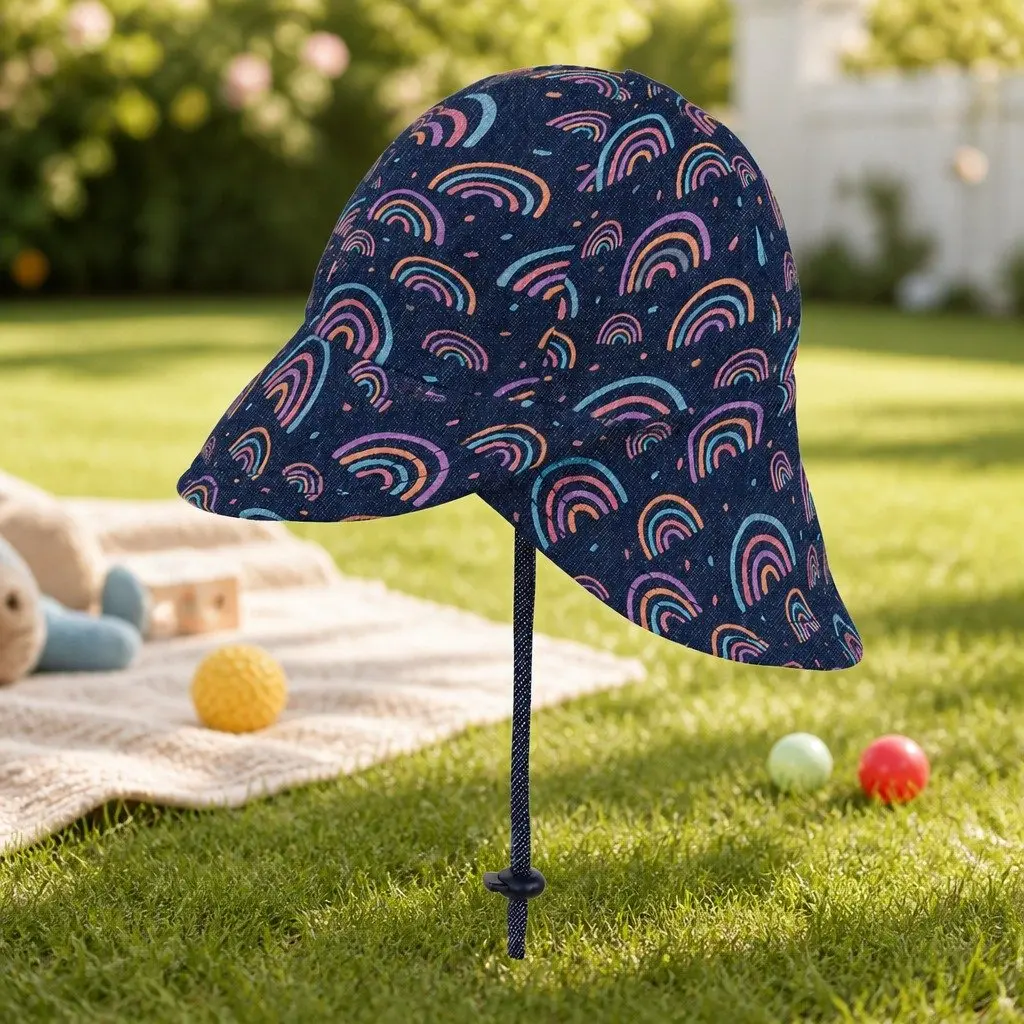 Legionnaire Baby Sun Hat Rainbow L UPF50+ Soft Cotton Jersey