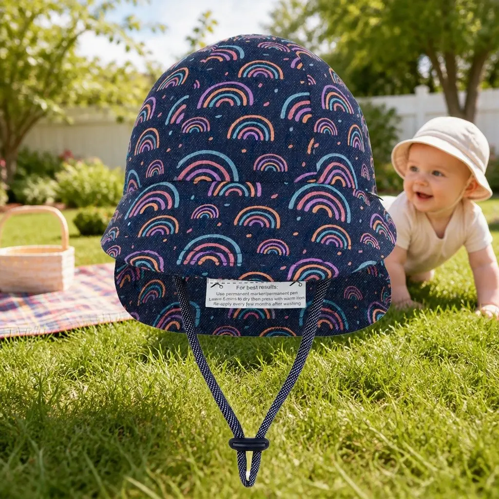 Legionnaire Baby Sun Hat Rainbow L UPF50+ Soft Cotton Jersey