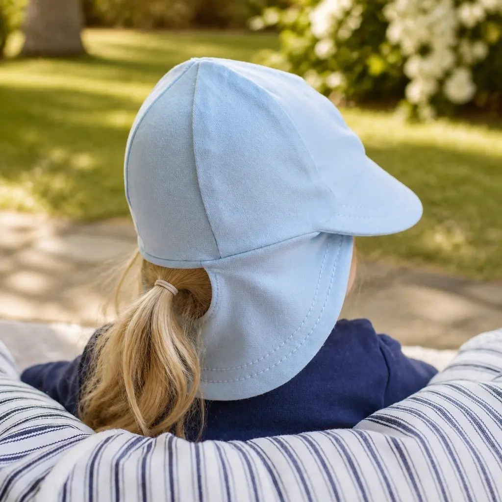 Baby Sun Hat Baby Blue XS Soft Comfort UPF50+ Protection for Prams Carriers