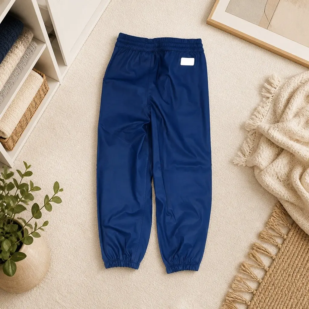 Kids Waterproof Trousers Navy Outdoor Splash Pants for Rainy Adventures