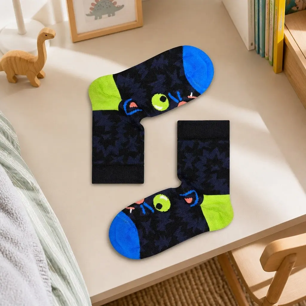 Kids Socks Colourful 4-6 Years Combed Cotton Reinforced Heel Toe