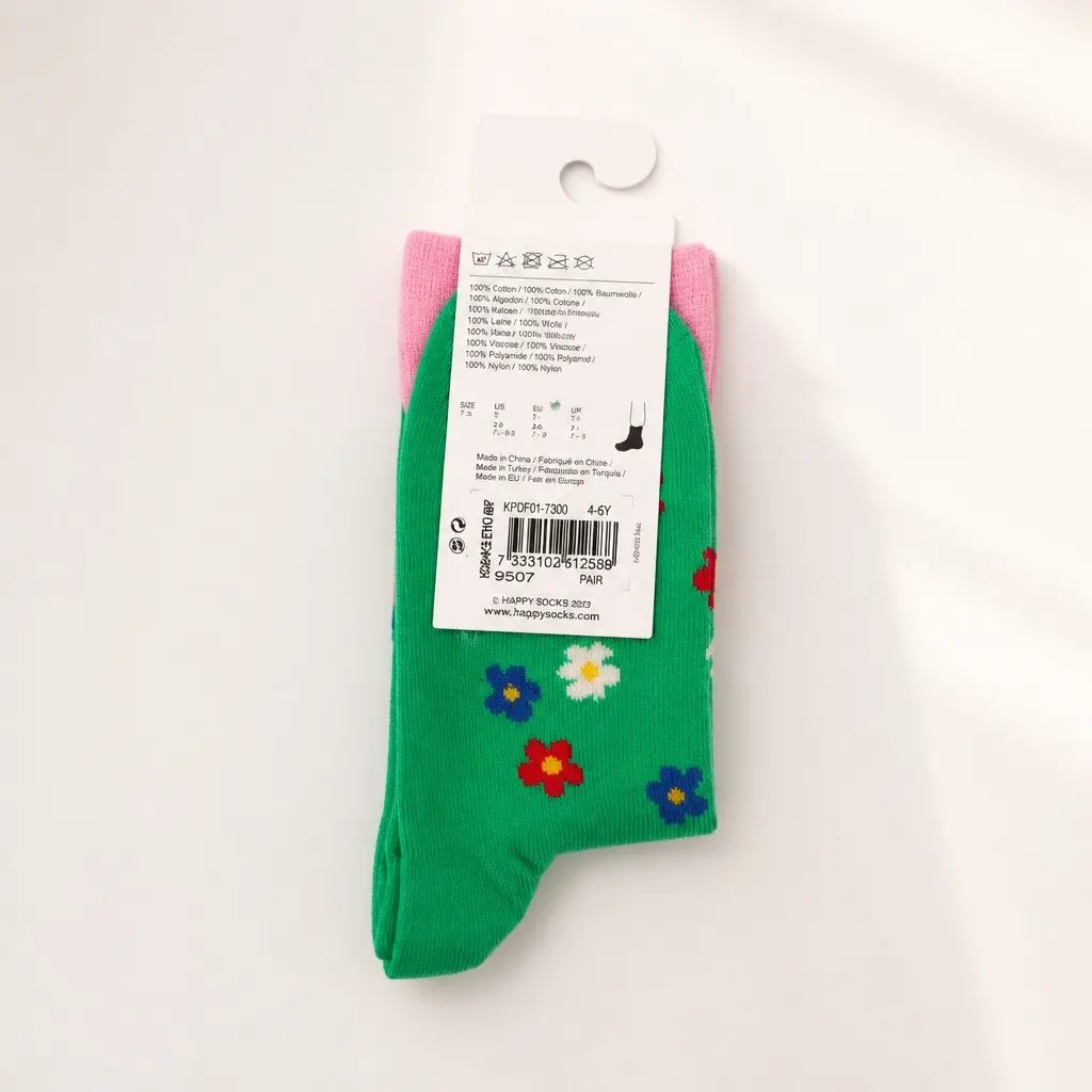 Kids Socks Grass Dog Design Ages 4-6 Everyday Cotton Blend Playful Pattern