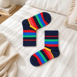 Kids Stripe Socks for Ages 2-3 Years with Combed Cotton Comfort