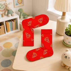 Kids Pizza Slice Socks Size 4-6 Years Colourful Cotton Ankle Socks Children