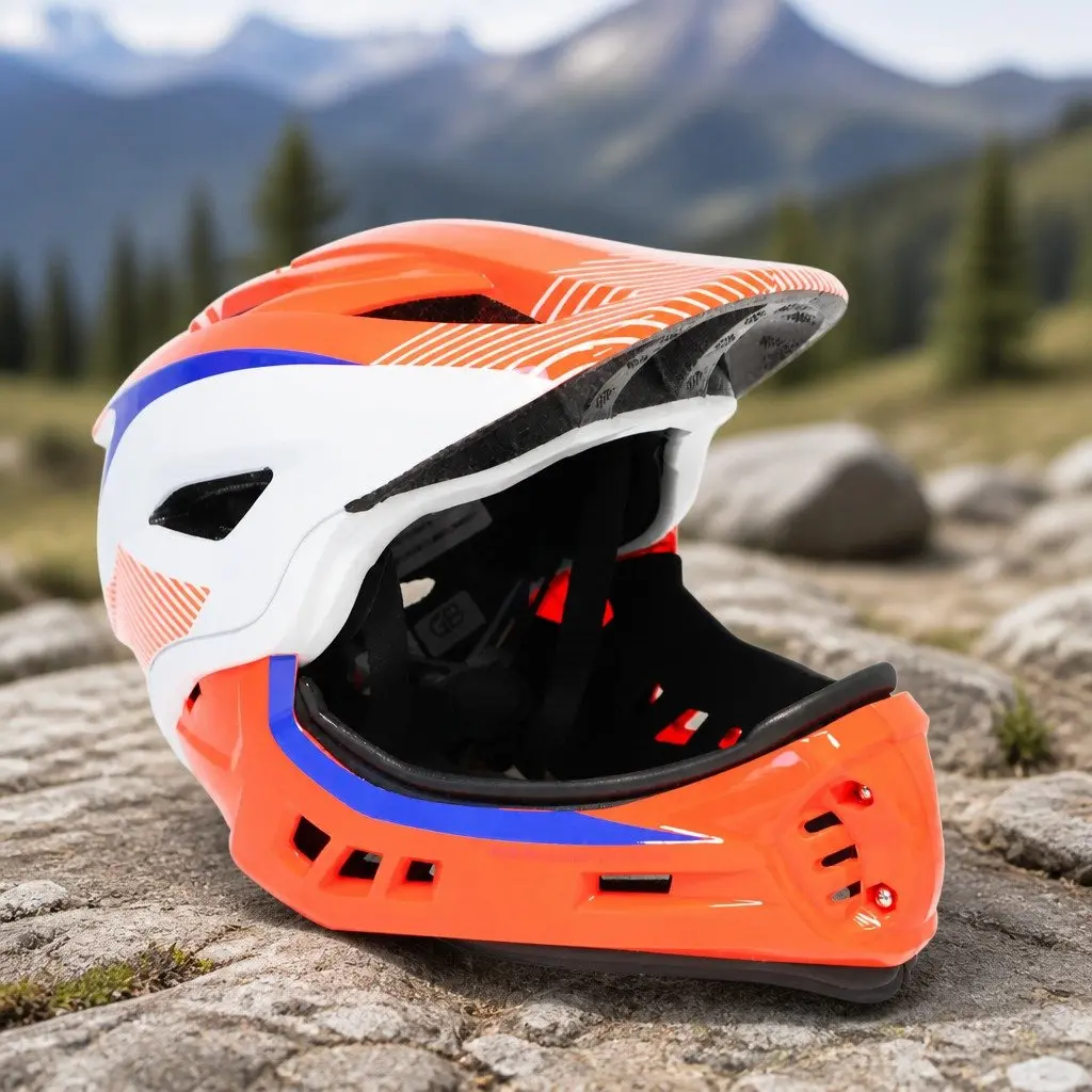 Kids Safety Helmet Red Orange Size S Impact Resistant Ventilated