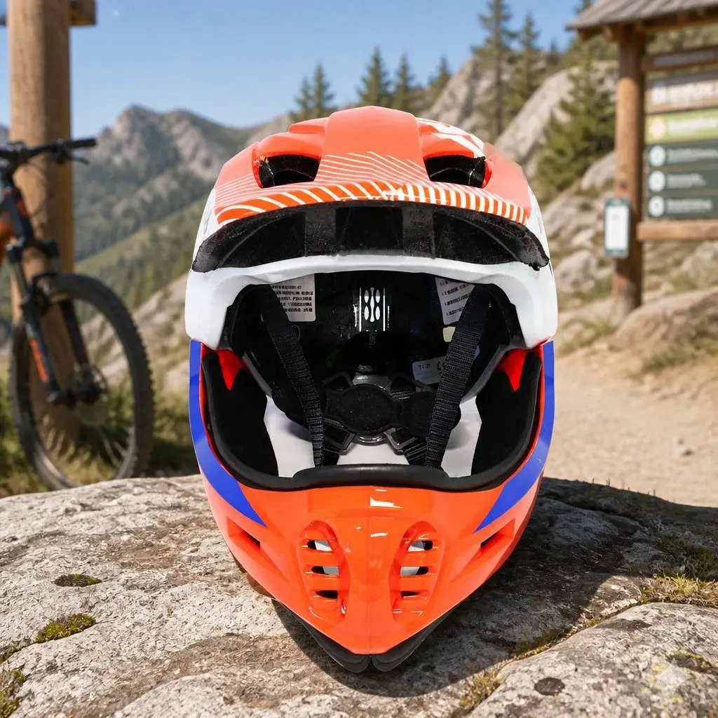 Kids Safety Helmet Red Orange Size S Impact Resistant Ventilated