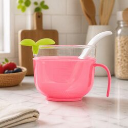 Porridge Maker for Rice Cookers Baby Food Cooking Heat Resistant Glass Pink