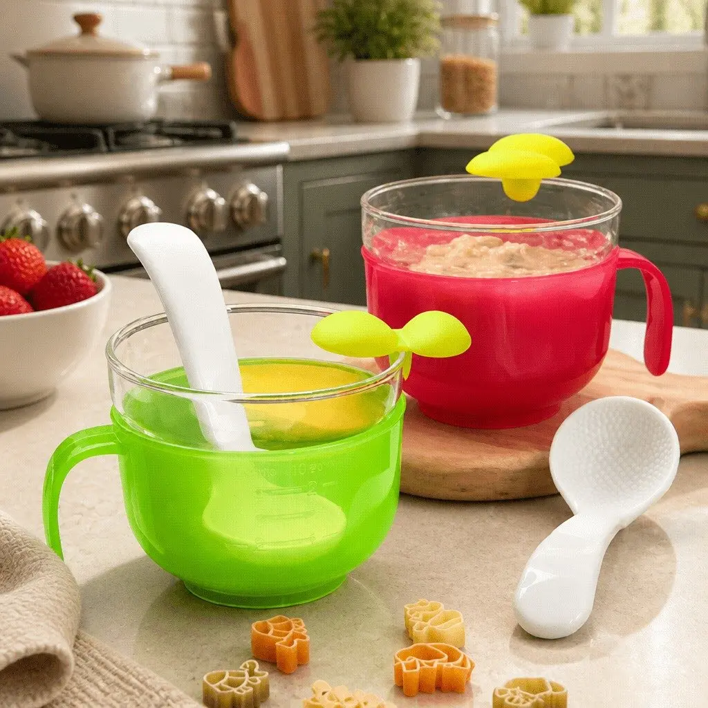 Porridge Maker Pink Heat Resistant Glass for Rice Cookers Baby Food Cooking
