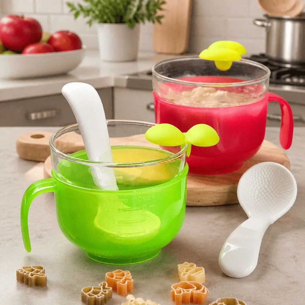 Porridge Maker Green Heat Resistant Glass Baby Food Cooking Steamer Accessory