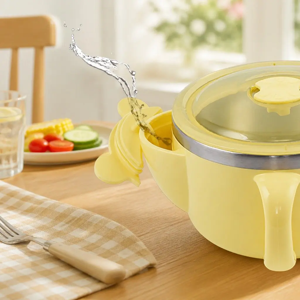 Kids Stainless Steel Bowl White 480ml Shatterproof Durable Mealtime Dish