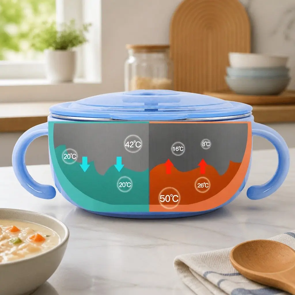 Kids Stainless Steel Bowl White 480ml Shatterproof Durable Mealtime Dish