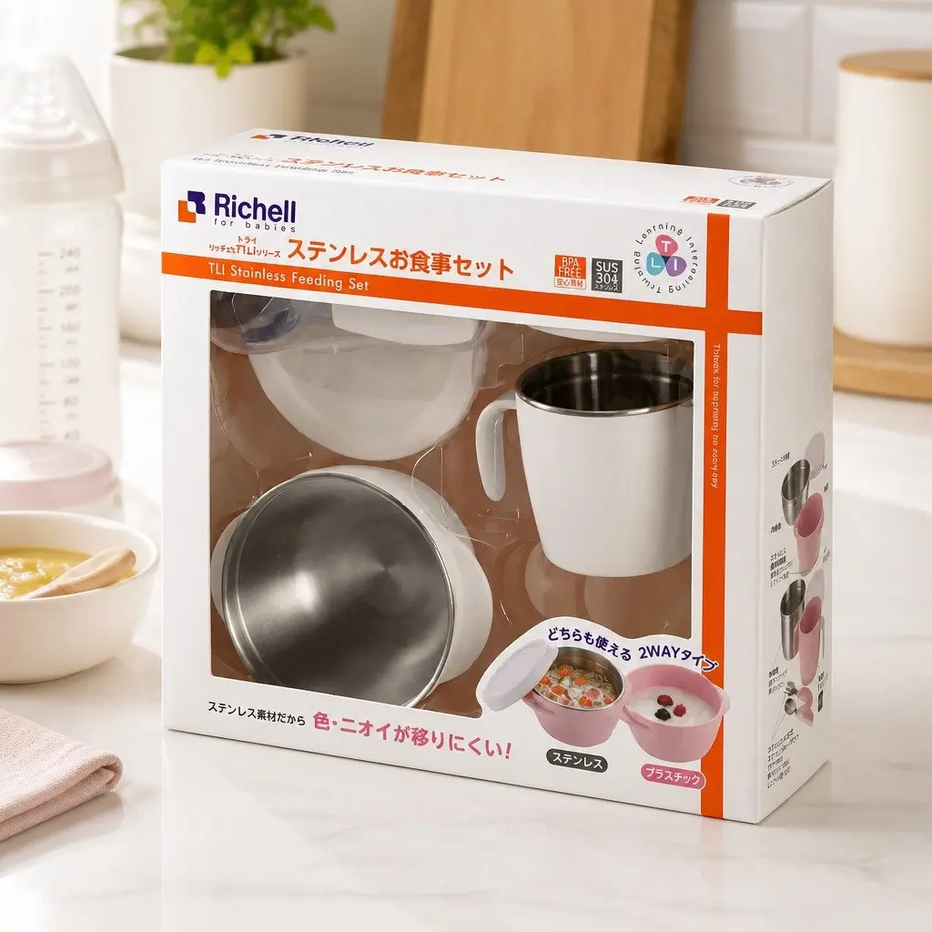 Kids Feeding Set Blue Stainless Steel Bowl Spoon Training Utensil 360ml 250ml