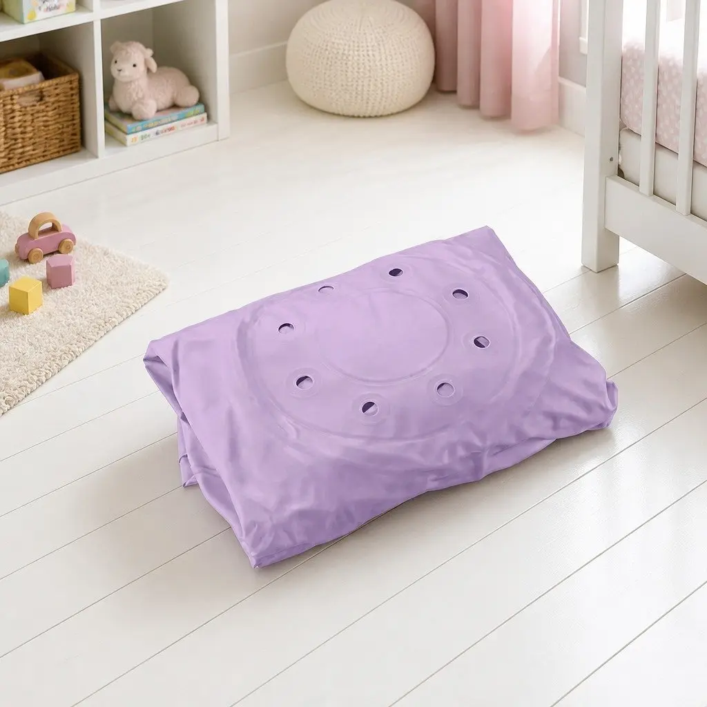 Inflatable Soft Baby Chair Air Cushion Puffy Seat Purple Gray Bathroom Safe Kids