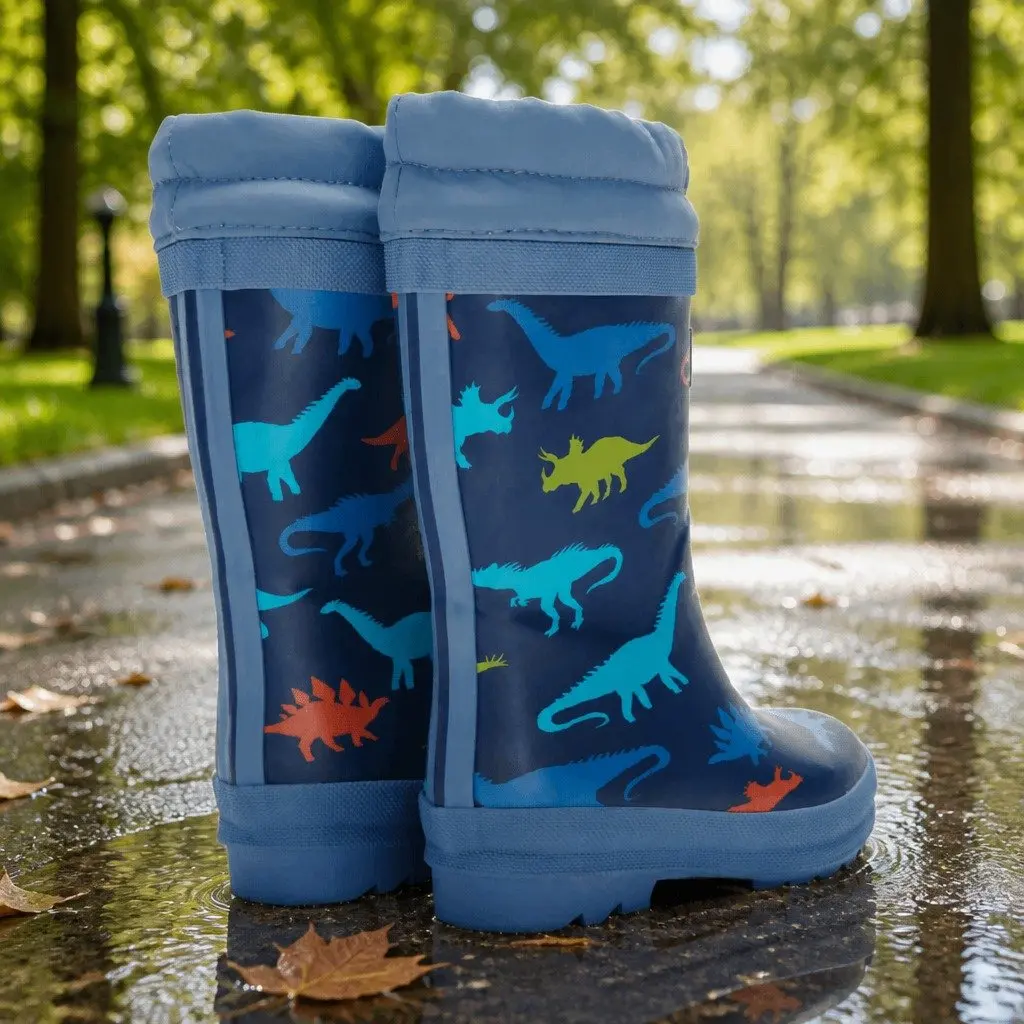 Kids Rain Boots Matte Size 8 Waterproof Sherpa Lined Slip Resistant Rubber