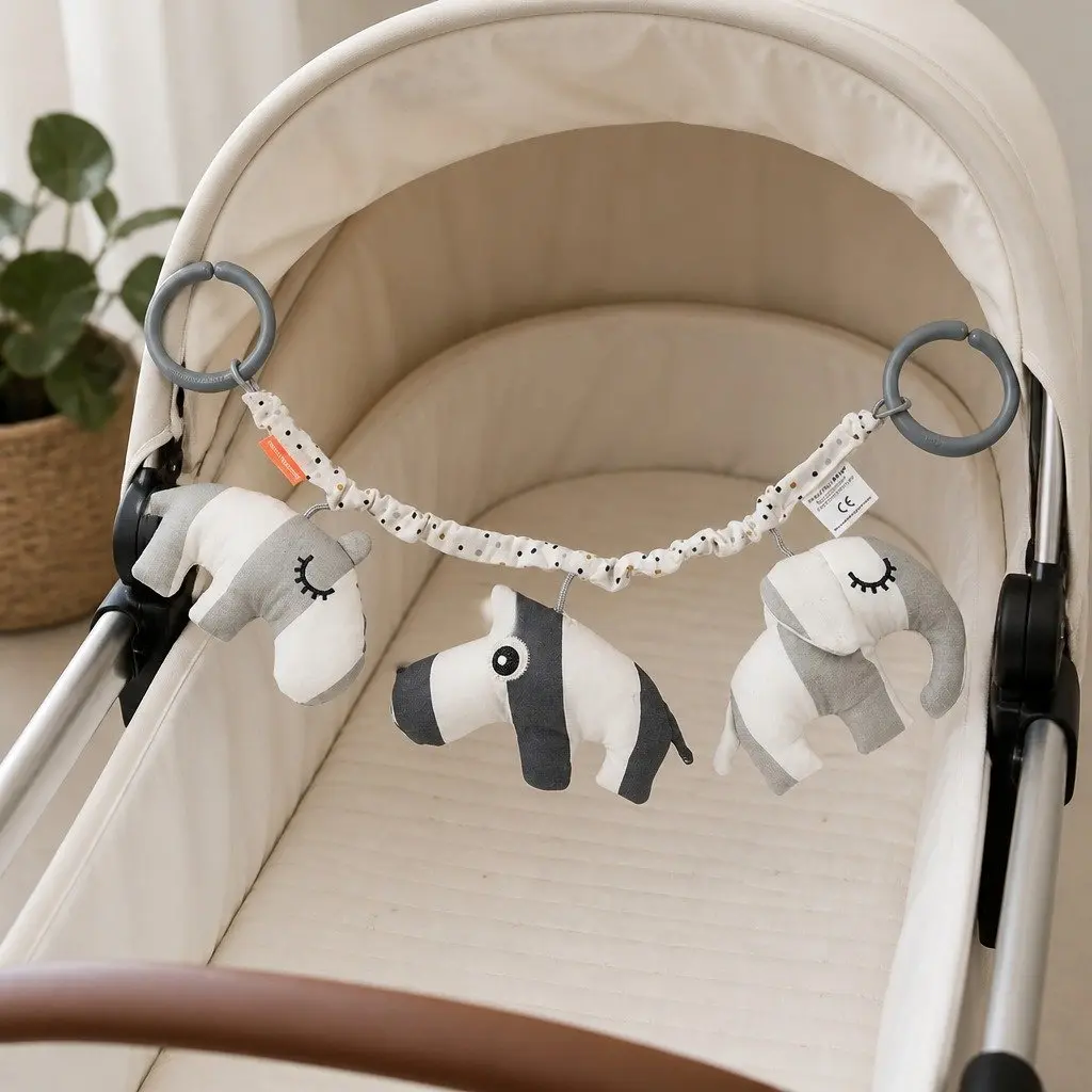 Pram Toy Deer Friends Soft Plush Play Set for Stroller Car Seat Attachment