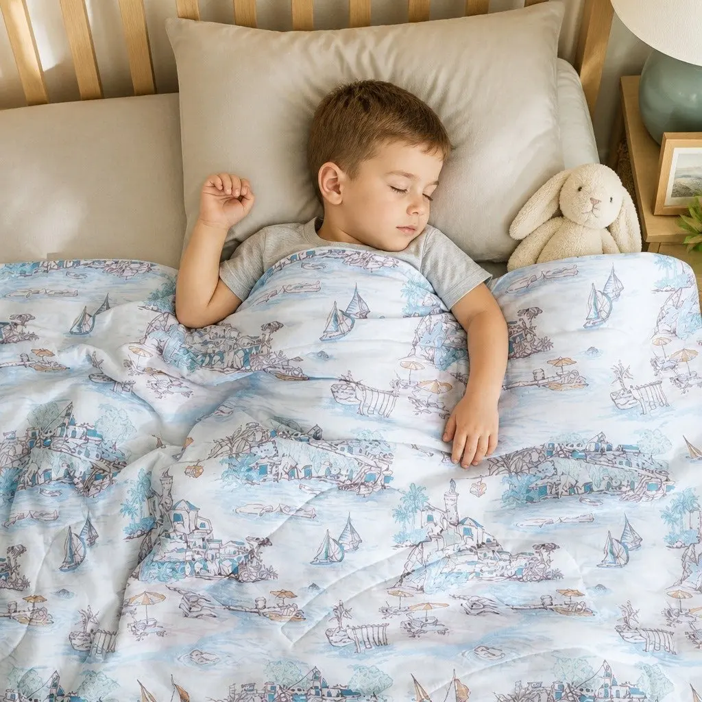 Kids Comforter Blanket Blue 120x150cm Moisture-Wicking Lightweight Sleep