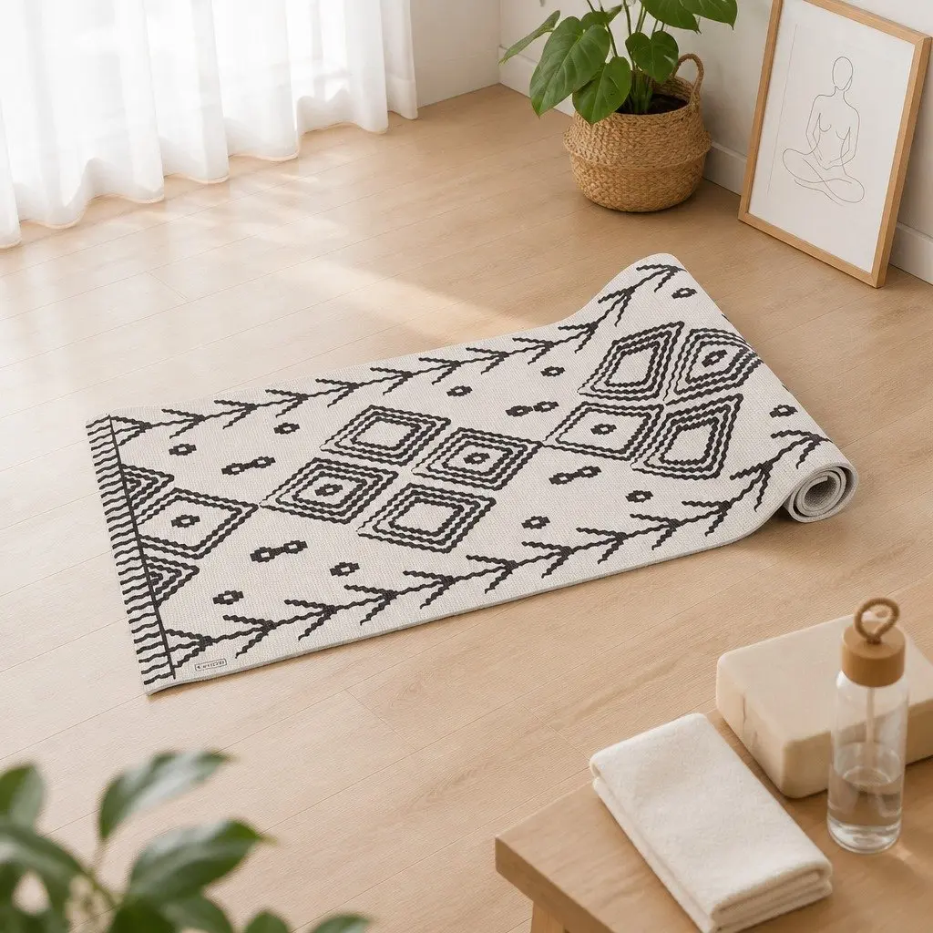 Yoga Mat Berber Pattern Thick Lightweight Portable Fitness Exercise Cushion