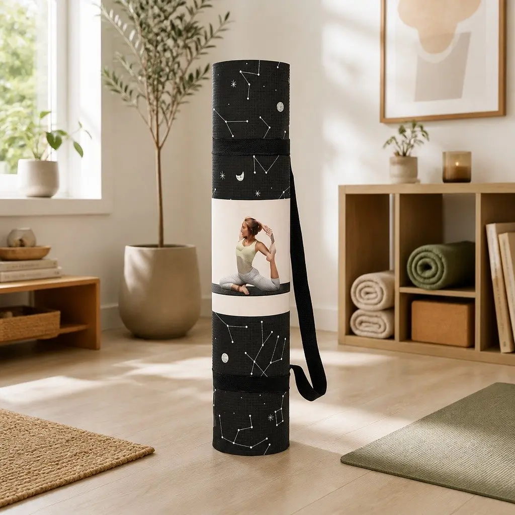 Yoga Mat Constellation Pattern Portable Lightweight Supportive Cushioning 60 x 173 cm