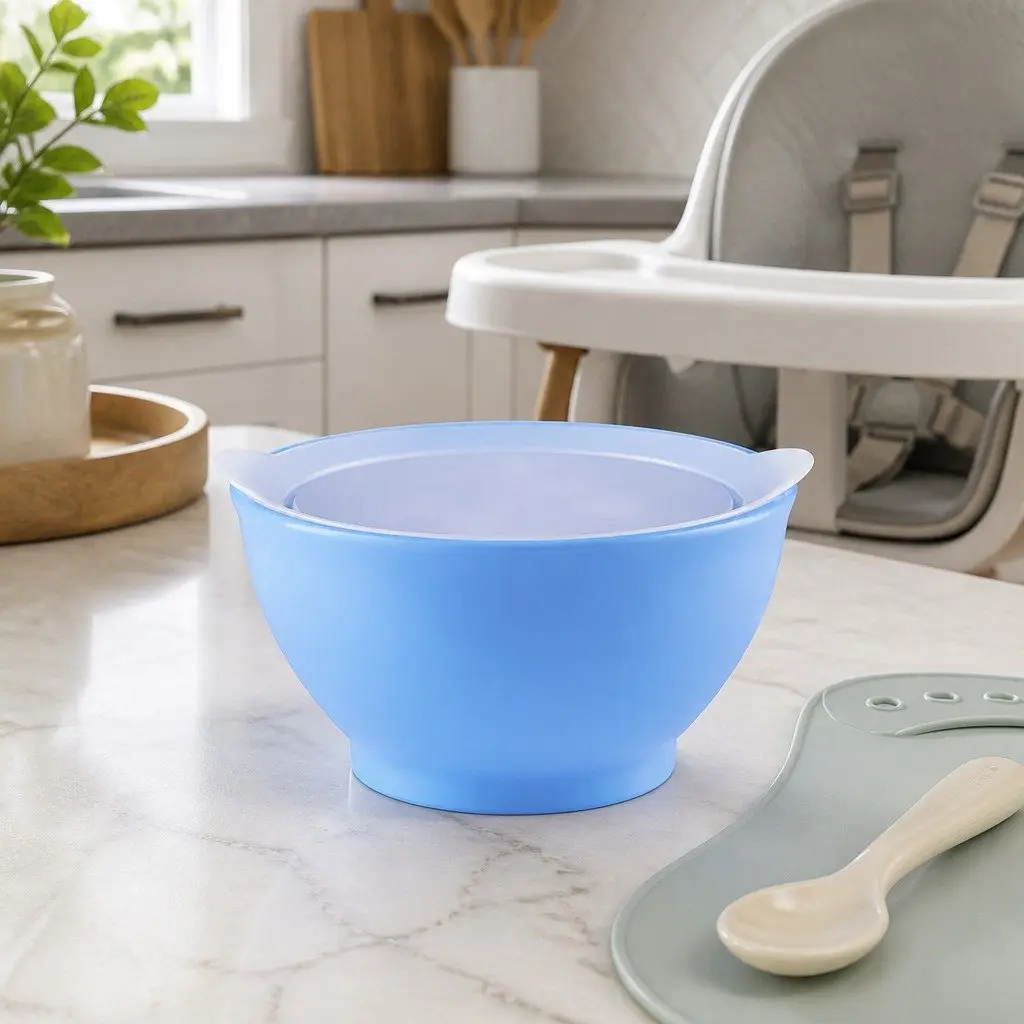 Spill-Proof Anti-Slip Bowl Orange 237ml Self-Feeding Training for Infants and Toddlers
