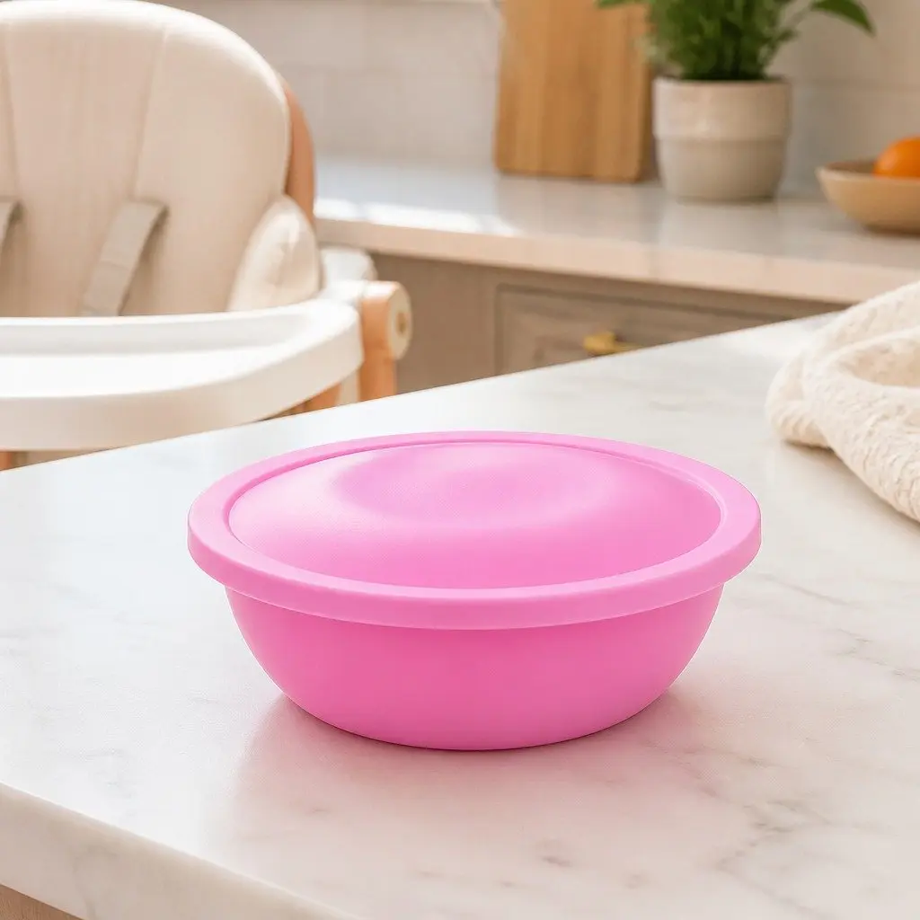 Spill-Proof Anti-Slip Bowl Pink Infant Toddler Self-Feed