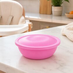Compact Spill-Proof Bowl for Self-Feeding - Pink
