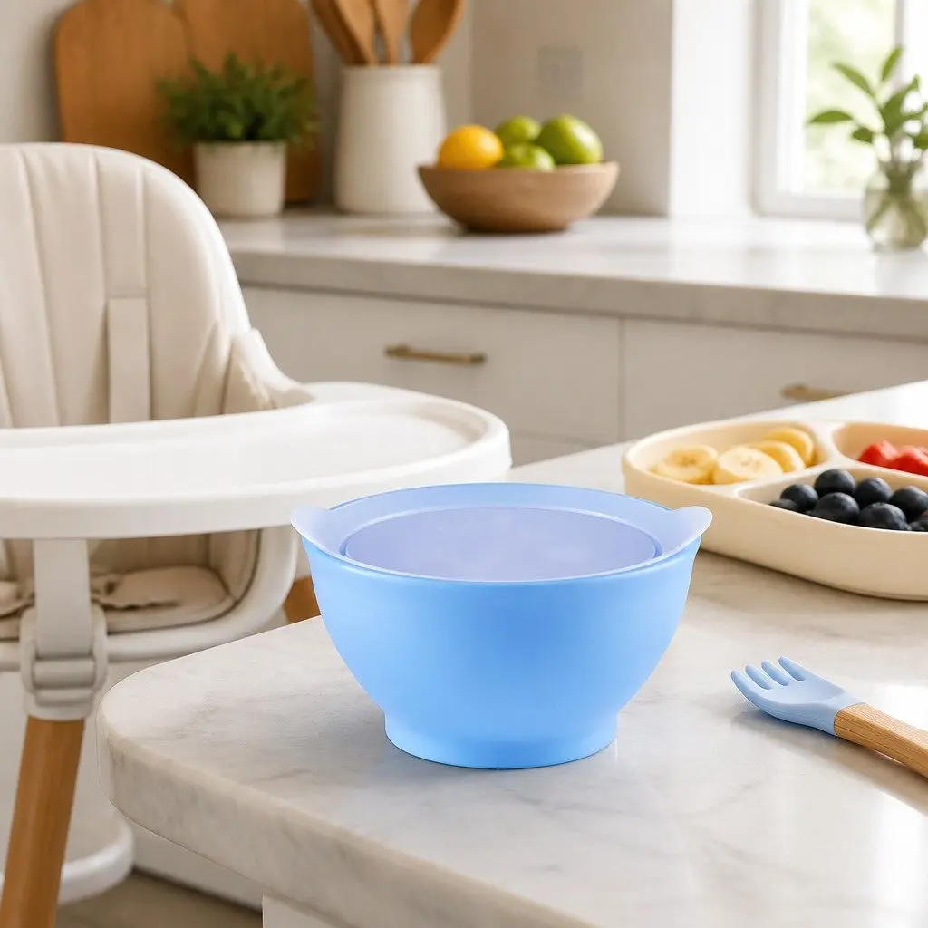 Spill-Proof Anti-Slip Bowl Pink Infant Toddler Self-Feed