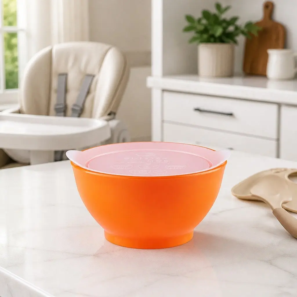 Spill-Proof Anti-Slip Bowl Pink Infant Toddler Self-Feed