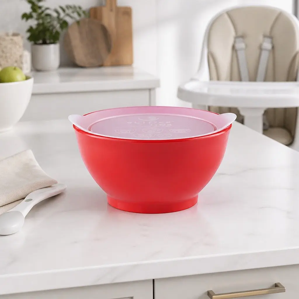 Spill-Proof Anti-Slip Bowl Red 237ml Smart-Edge Technology for Infants and Toddlers
